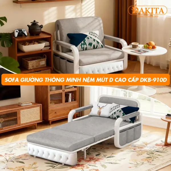 [Rộng 1.08m - Nệm Mút D Cao Cấp] Sofa Giường DAKITA DKB-910D - Êm Ái - Hộc Tủ Gỗ