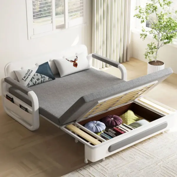 [Đầy Đủ Màu Sắc - Nệm Cao Su Non] Sofa Giường DAKITA DKB-910C - Êm Ái - Hộc Tủ Gỗ