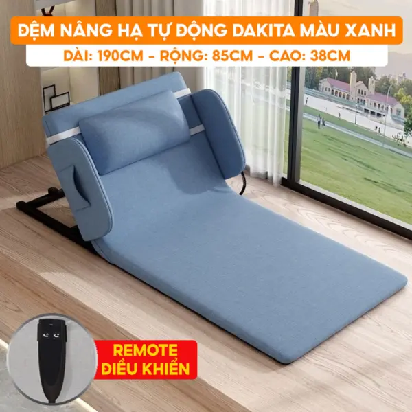 Đệm Bệt Tựa Lưng Nâng Hạ Tự Động DAKITA - Màu Xanh