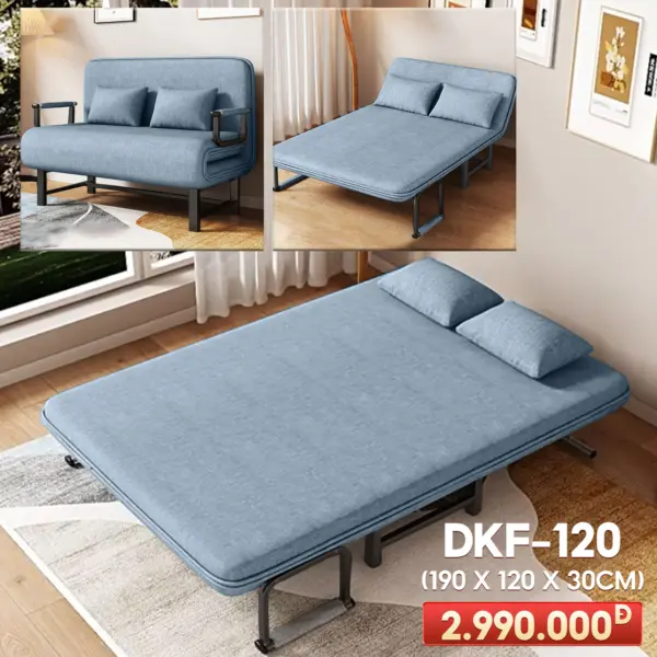 [Rộng 120cm] Ghế Sofa Ngã Thành Giường Nâng Cao Đầu Đa Năng DKF-120 [NHIỀU MÀU]