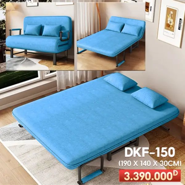 [Rộng 140cm] Ghế Sofa Ngã Thành Giường Nâng Cao Đầu Đa Năng DKF-150 [NHIỀU MÀU]